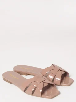 Sandalo flat Tribute in pelle verniciata Saint Laurent