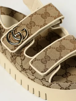 Sandalo GG Gucci in misto cotone con monogram jacquard