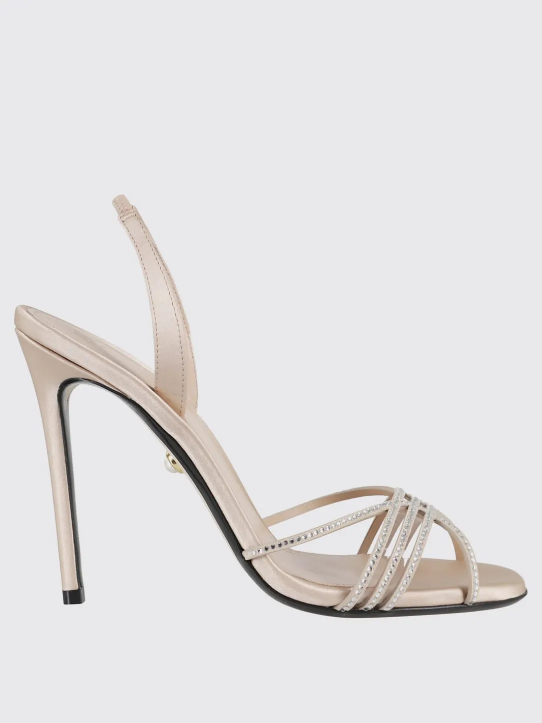 Sandalo Giusy Alevì Milano in raso con strass
