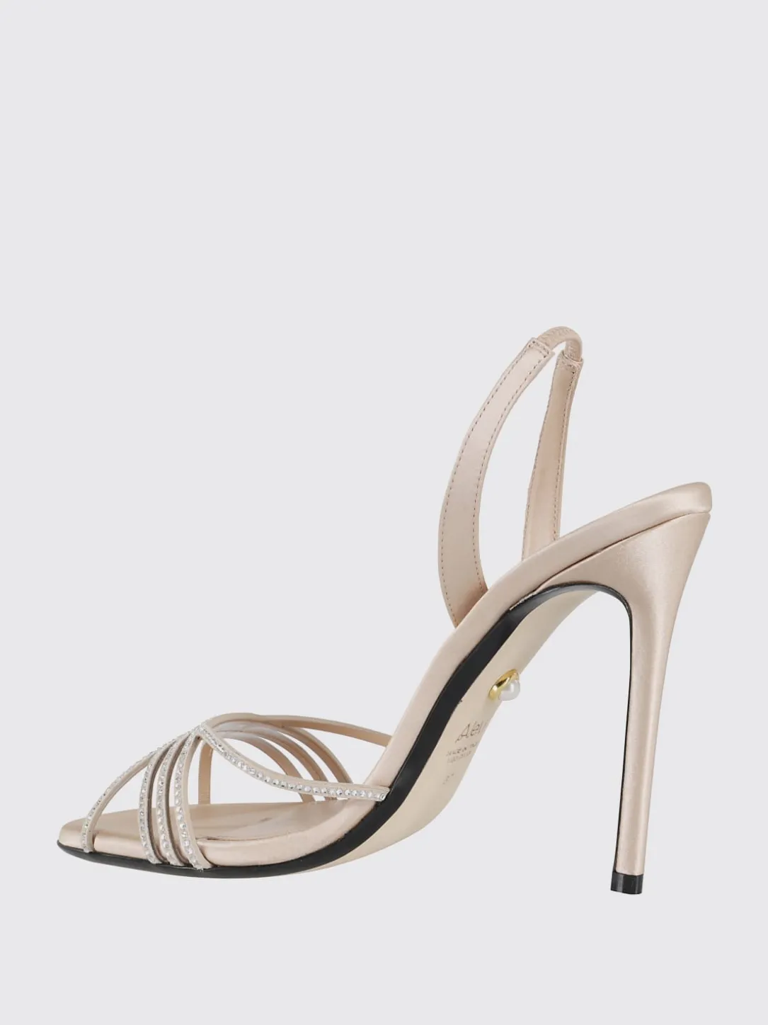 Sandalo Giusy Alevì Milano in raso con strass