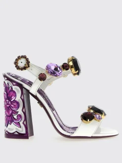 Sandalo Keira Maiolica Dolce & Gabbana in vernice dipinta e strass