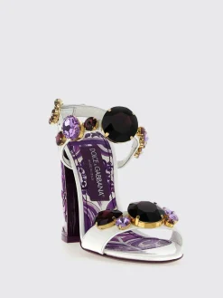 Sandalo Keira Maiolica Dolce & Gabbana in vernice dipinta e strass