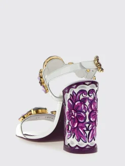 Sandalo Keira Maiolica Dolce & Gabbana in vernice dipinta e strass