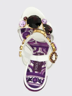 Sandalo Keira Maiolica Dolce & Gabbana in vernice dipinta e strass