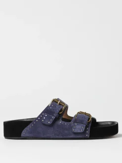 Sandalo Lennyo Isabel Marant in camoscio con micro borchie