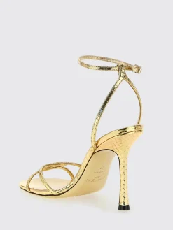 Sandalo Leo Jimmy Choo in pelle laminata stampa pitone