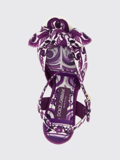 Sandalo Maiolica Dolce & Gabbana in misto cotone stampato