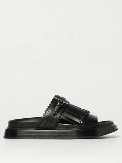 Sandalo McQueen in pelle spazzolata