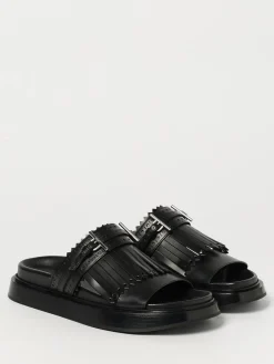 Sandalo McQueen in pelle spazzolata