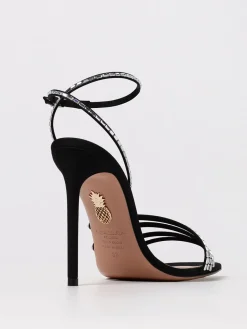 Sandalo Mistica Aquazzura in camoscio con strass