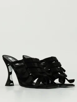 Sandalo Moschino Couture in raso con fiocchi