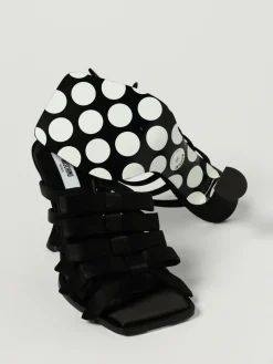 Sandalo Moschino Couture in raso con fiocchi