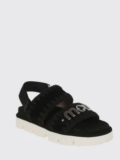 Sandalo Mou in camoscio con cuciture all'uncinetto