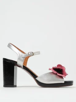 Sandalo Parlota Chie Mihara in pelle con fiore applicato