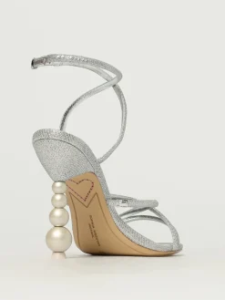 Sandalo Perla Strappy Sophia Webster in tessuto lamè