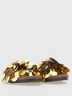 Sandalo Rabanne in pelle con paillettes