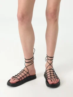 Sandalo Rick Owens in pelle a rete