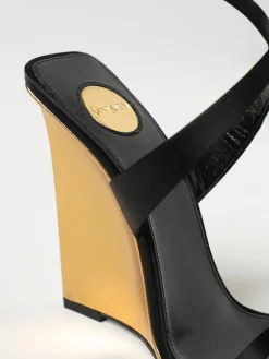 Sandalo Salomè Saint Laurent in raso e pelle