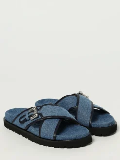 Sandalo Sergio Rossi in denim di cotone e nappa