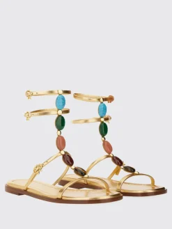 Sandalo Shanti Gianvito Rossi in pelle laminata con pietre