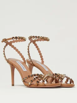 Sandalo Tequila Aquazzura in nappa con strass