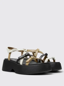 Sandalo Twins Camper in pelle multicolor