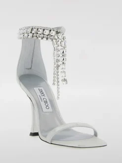 Sandalo Verity Jimmy Choo in pelle laminata con strass