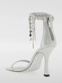 Sandalo Verity Jimmy Choo in pelle laminata con strass