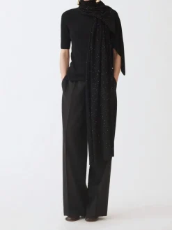 Sciarpa Fabiana Filippi in lana con paillettes ricamate