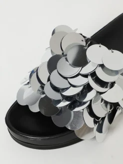 Sliders Rabanne in gomma con paillettes