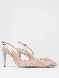 Slingback Aretha Rene Caovilla in pelle e nylon con applicazioni
