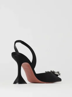 Slingback Begum Amina Muaddi in raso con fibbia gioiello