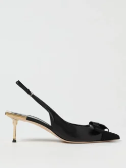Slingback Elisabetta Franchi in nappa con fiocco in raso