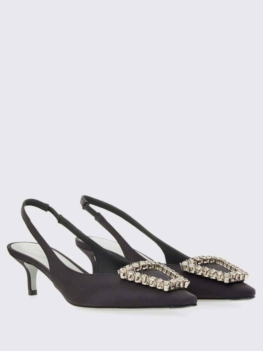 Slingback Futura Roberto Festa in raso con fibbia gioiello