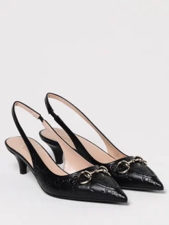 Slingback GG Gucci in pelle con monogram goffrato