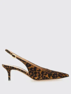 Slingback Gianvito Rossi in camoscio animalier