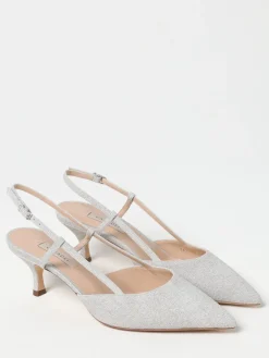 Slingback Julia Casadei in canvas e pelle