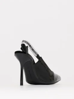 Slingback Karl Lagerfeld in vernice con fiocco logato