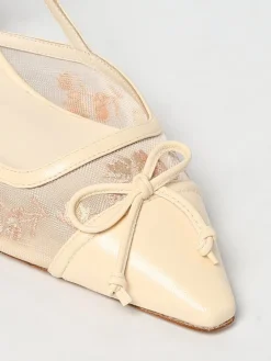 Slingback Kitty Stuart Weitzman in pelle e nylon a rete ricamato