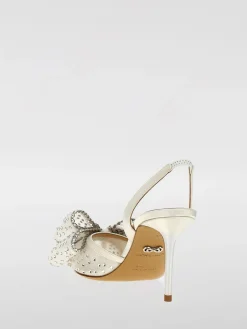 Slingback Le Cadeau Mach&Mach in nylon a rete con strass e fiocco