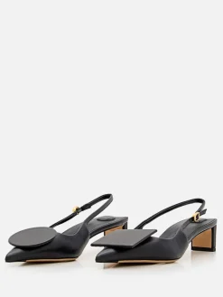 Slingback Les Slingbacks Duelo Jacquemus in nappa con placche geometriche