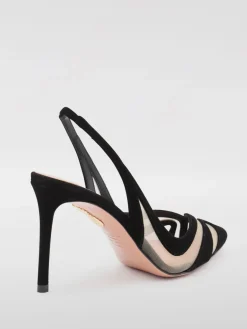 Slingback Lune Aquazzura in nylon a rete e camoscio