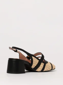 Slingback Maia Crochet Coccinelle in rafia e pelle