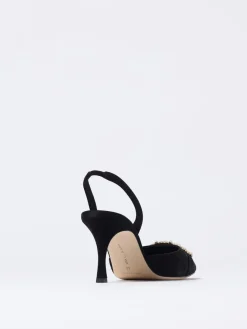 Slingback Manolo Blahnik in camoscio con fibbia gioiello