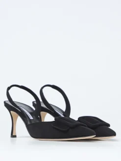 Slingback Maysli Manolo Blahnik in camoscio con fibbia decorativa