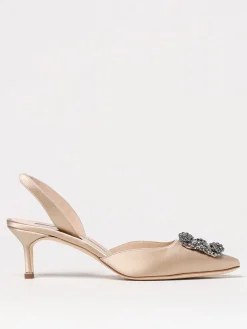 Slingback Mayslibi Manolo Blahnik in raso con fibbia gioiello