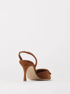 Slingback Mayslibi Manolo Blahnik in camoscio con fibbia decorativa
