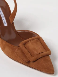 Slingback Mayslibi Manolo Blahnik in camoscio con fibbia decorativa