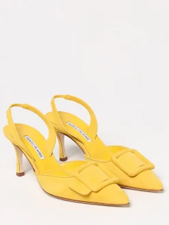 Slingback Mayslibi Manolo Blahnik in camoscio con fibbia decorativa