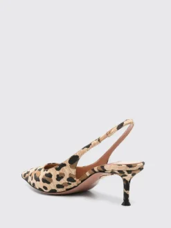 Slingback New Purist Aquazzura in rafia con ricamo animalier
